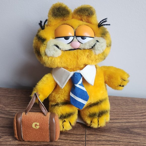 Vintage 1978 1981 Garfield with Tie and Briefcase - Picture 1 of 4